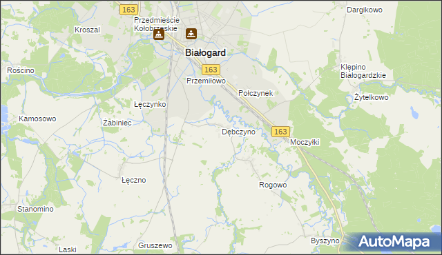 mapa Dębczyno, Dębczyno na mapie Targeo