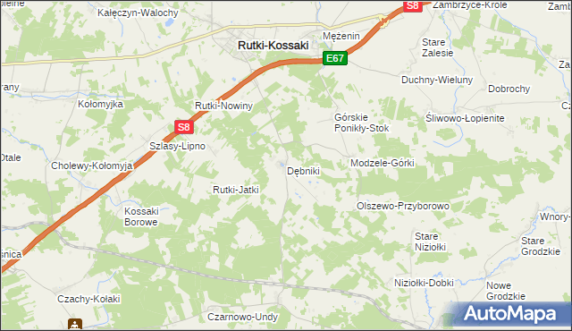 mapa Dębniki gmina Rutki, Dębniki gmina Rutki na mapie Targeo