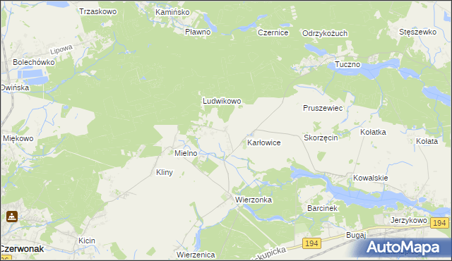 mapa Dębogóra gmina Czerwonak, Dębogóra gmina Czerwonak na mapie Targeo
