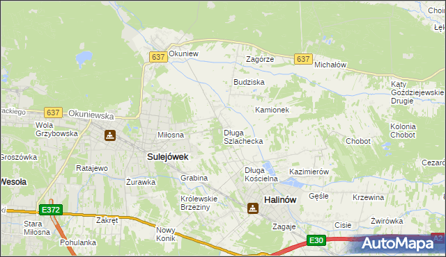 mapa Długa Szlachecka, Długa Szlachecka na mapie Targeo