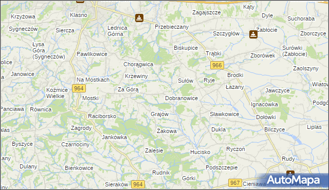 mapa Dobranowice gmina Wieliczka, Dobranowice gmina Wieliczka na mapie Targeo