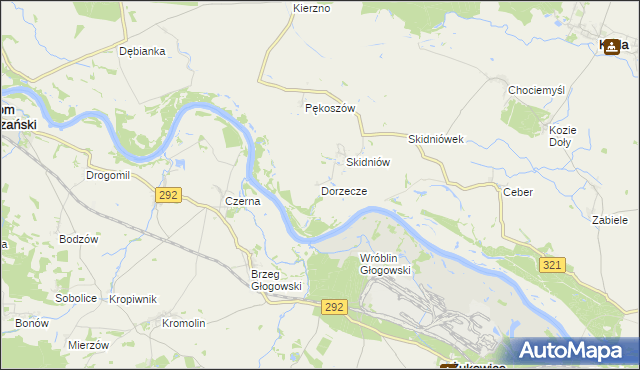 mapa Dorzecze, Dorzecze na mapie Targeo