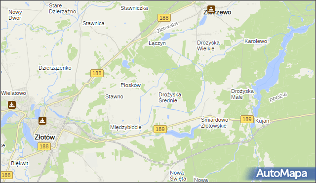 mapa Drożyska Średnie, Drożyska Średnie na mapie Targeo