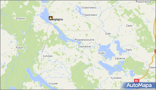 mapa Dworackie, Dworackie na mapie Targeo