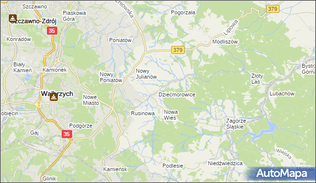 mapa Dziećmorowice, Dziećmorowice na mapie Targeo