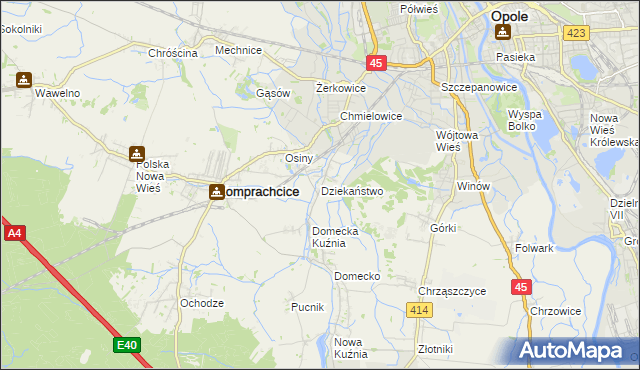 mapa Dziekaństwo, Dziekaństwo na mapie Targeo