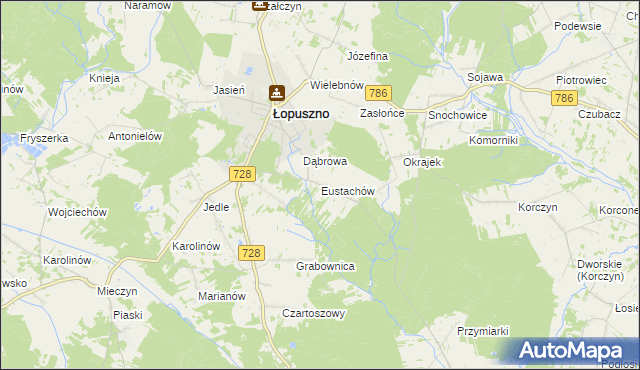 mapa Eustachów, Eustachów na mapie Targeo