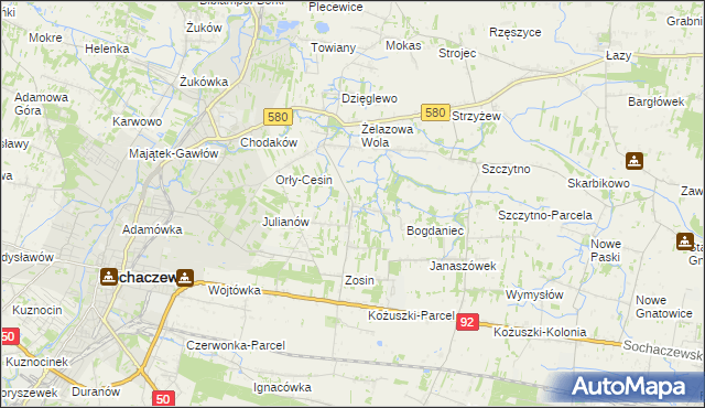 mapa Feliksów gmina Sochaczew, Feliksów gmina Sochaczew na mapie Targeo