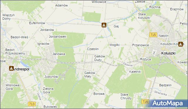 mapa Gałków Duży, Gałków Duży na mapie Targeo