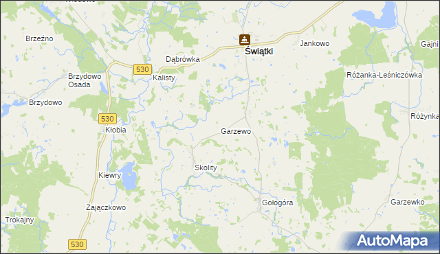 mapa Garzewo, Garzewo na mapie Targeo