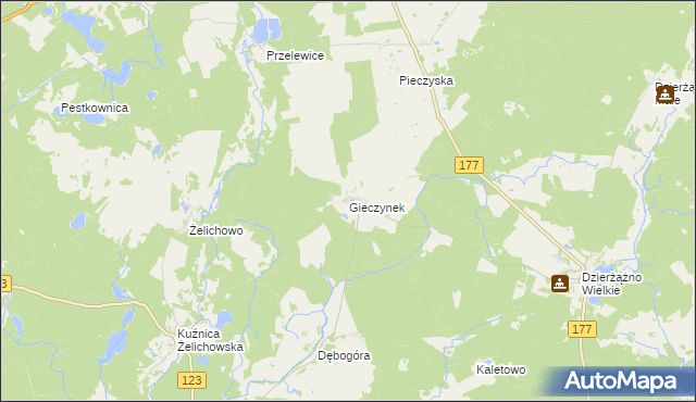 mapa Gieczynek, Gieczynek na mapie Targeo