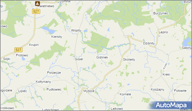 mapa Giślinek, Giślinek na mapie Targeo