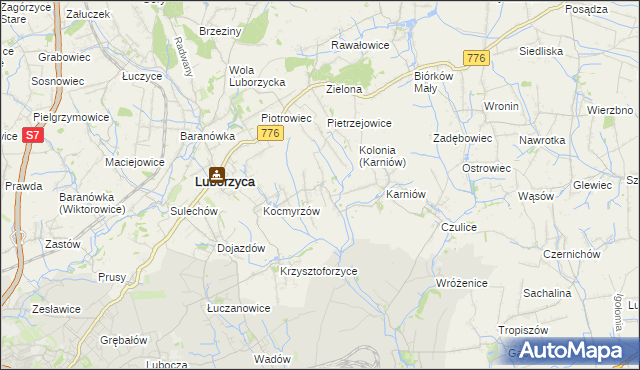 mapa Głęboka gmina Kocmyrzów-Luborzyca, Głęboka gmina Kocmyrzów-Luborzyca na mapie Targeo