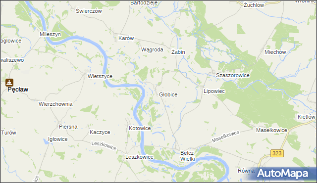 mapa Głobice, Głobice na mapie Targeo