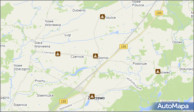 mapa Głomsk, Głomsk na mapie Targeo