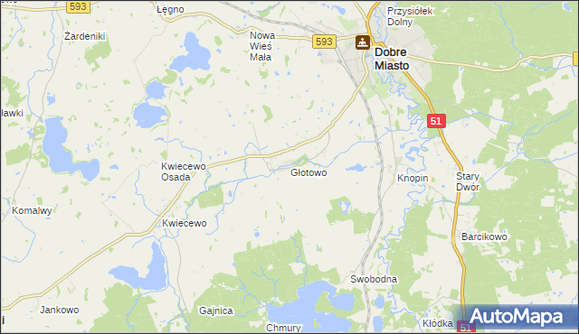 mapa Głotowo, Głotowo na mapie Targeo