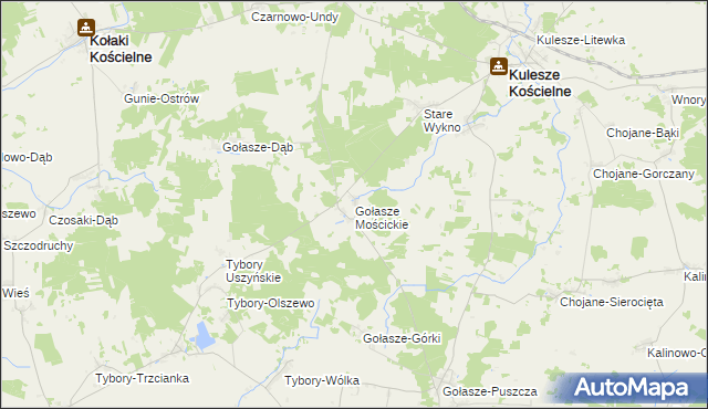 mapa Gołasze Mościckie, Gołasze Mościckie na mapie Targeo