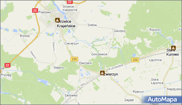 mapa Golczewice, Golczewice na mapie Targeo