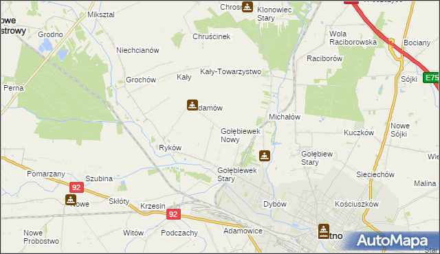 mapa Gołębiewek Nowy, Gołębiewek Nowy na mapie Targeo