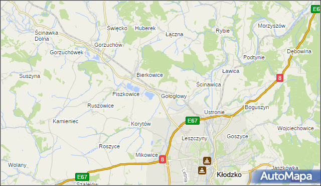 mapa Gołogłowy, Gołogłowy na mapie Targeo