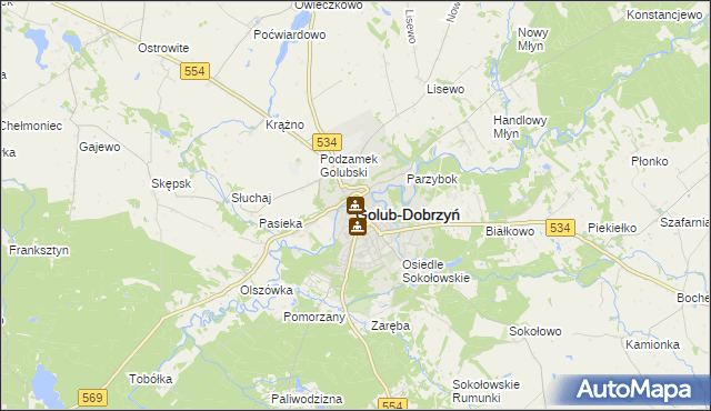 mapa Golub-Dobrzyń, Golub-Dobrzyń na mapie Targeo