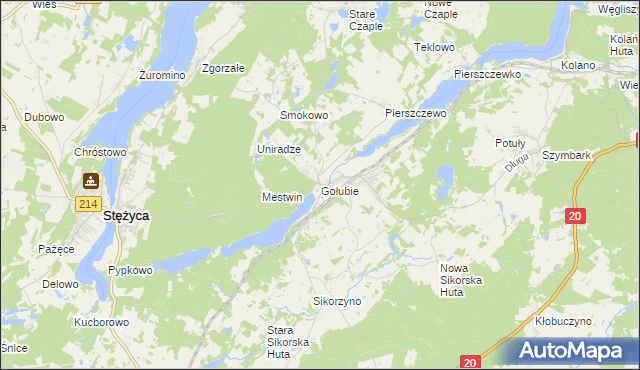 mapa Gołubie, Gołubie na mapie Targeo