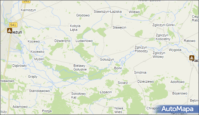 mapa Gołuszyn, Gołuszyn na mapie Targeo