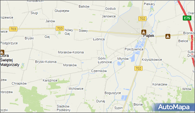 mapa Górki Łubnickie, Górki Łubnickie na mapie Targeo