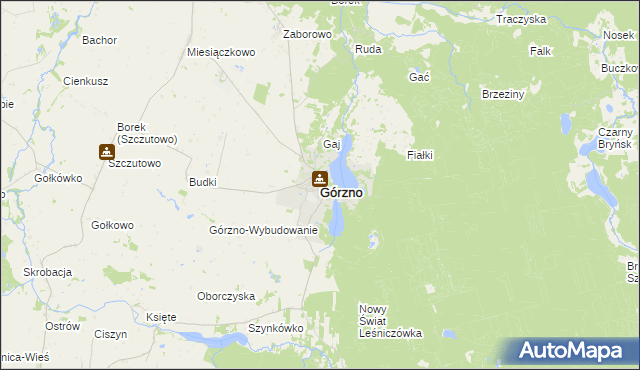 mapa Górzno powiat brodnicki, Górzno powiat brodnicki na mapie Targeo