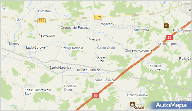 mapa Gosie Duże, Gosie Duże na mapie Targeo