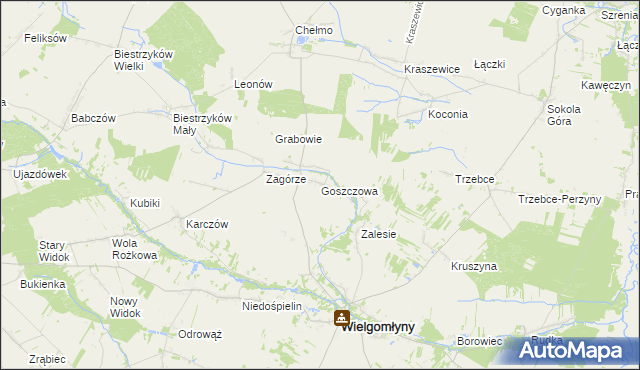 mapa Goszczowa, Goszczowa na mapie Targeo