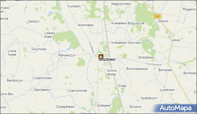 mapa Gozdowo powiat sierpecki, Gozdowo powiat sierpecki na mapie Targeo