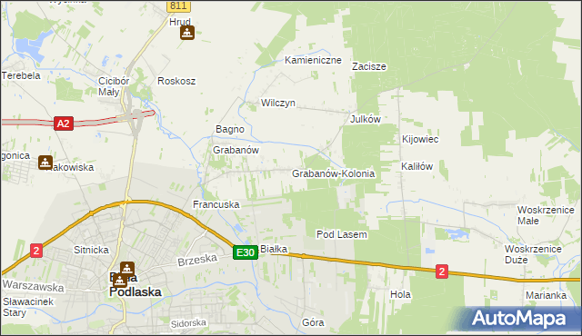 mapa Grabanów-Kolonia, Grabanów-Kolonia na mapie Targeo