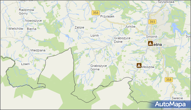 mapa Grabiszyce Średnie, Grabiszyce Średnie na mapie Targeo