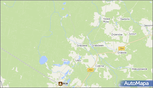 mapa Gręzawa, Gręzawa na mapie Targeo