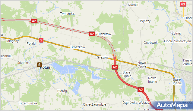 mapa Gręzów, Gręzów na mapie Targeo