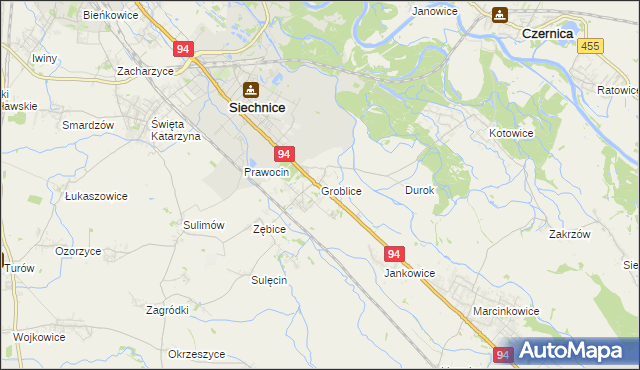 mapa Groblice, Groblice na mapie Targeo