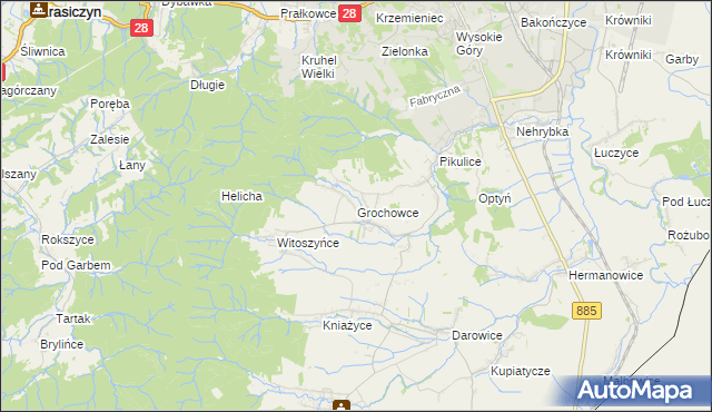 mapa Grochowce, Grochowce na mapie Targeo