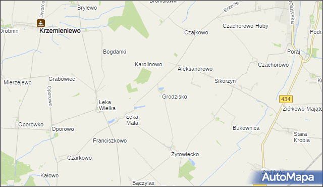 mapa Grodzisko gmina Poniec, Grodzisko gmina Poniec na mapie Targeo