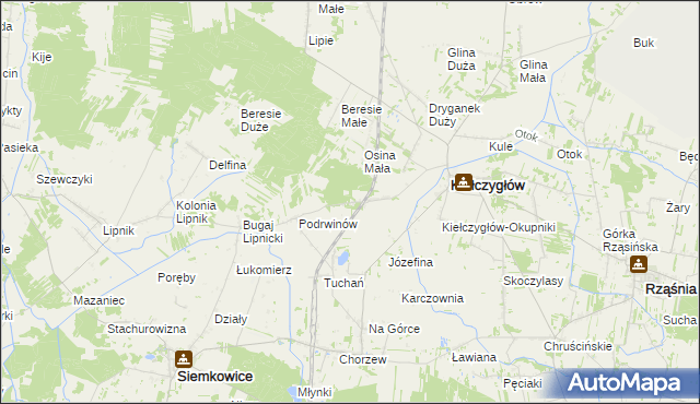 mapa Gumnisko gmina Kiełczygłów, Gumnisko gmina Kiełczygłów na mapie Targeo