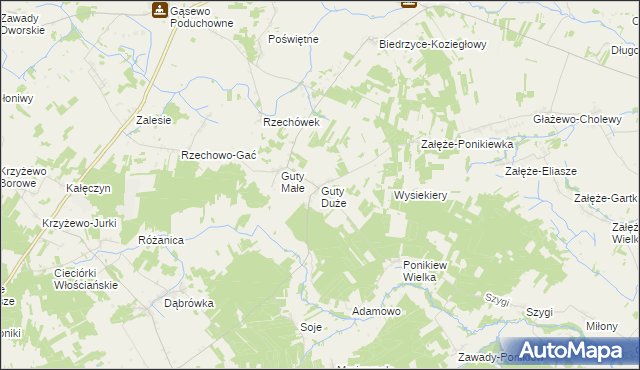 mapa Guty Duże, Guty Duże na mapie Targeo