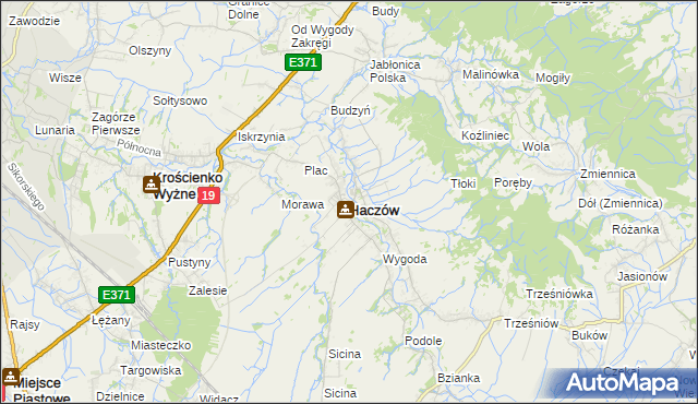 mapa Haczów, Haczów na mapie Targeo