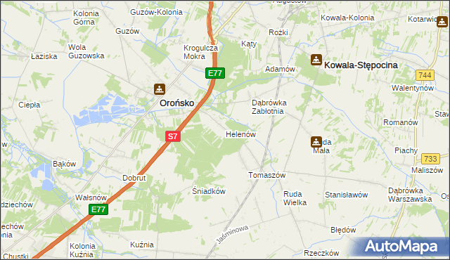 mapa Helenów gmina Orońsko, Helenów gmina Orońsko na mapie Targeo