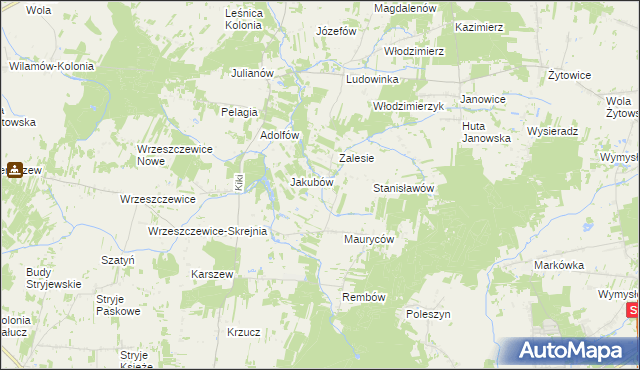 mapa Hipolitów gmina Wodzierady, Hipolitów gmina Wodzierady na mapie Targeo