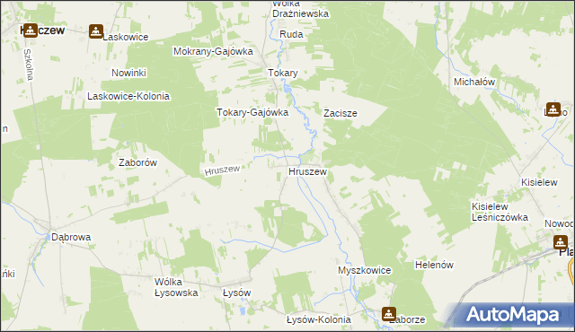 mapa Hruszew, Hruszew na mapie Targeo