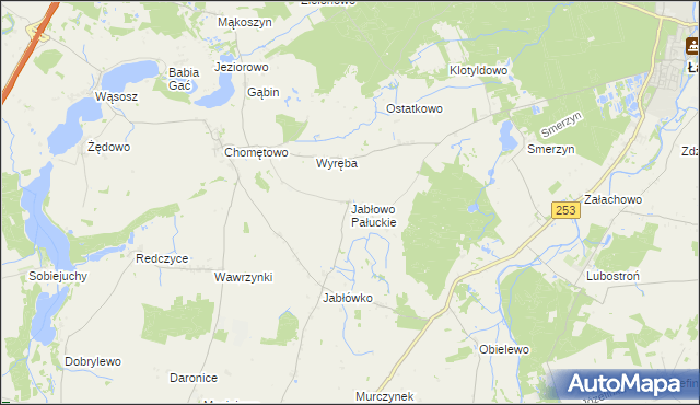 mapa Jabłowo Pałuckie, Jabłowo Pałuckie na mapie Targeo