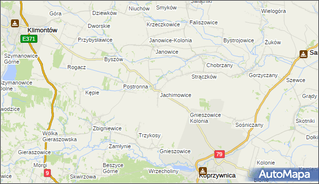 mapa Jachimowice, Jachimowice na mapie Targeo