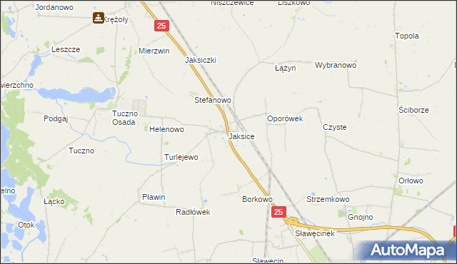 mapa Jaksice gmina Inowrocław, Jaksice gmina Inowrocław na mapie Targeo