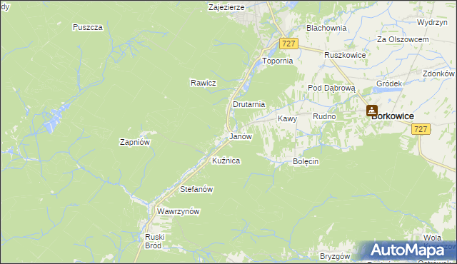 mapa Janów gmina Przysucha, Janów gmina Przysucha na mapie Targeo