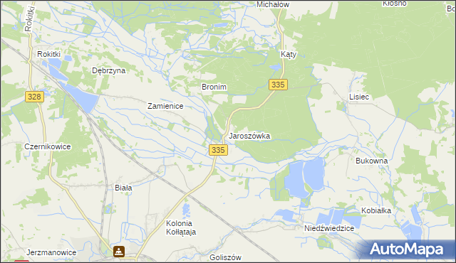 mapa Jaroszówka gmina Chojnów, Jaroszówka gmina Chojnów na mapie Targeo